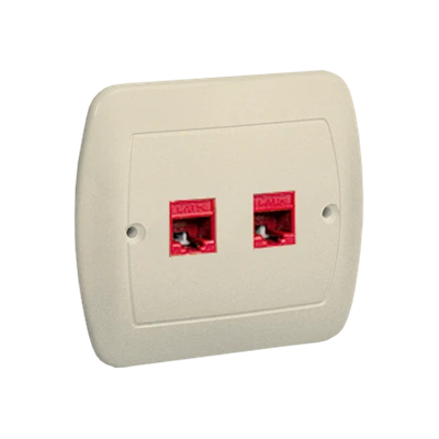 Gniazdo komputerowe RJ45 podwójne kat. 5e beż