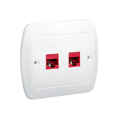 Gniazdo komputerowe RJ45 podwójne kat. 5e białe
