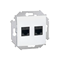 Gniazdo komputerowe RJ45 podwójne kat. 5e (moduł) białe
