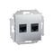 Gniazdo komputerowe RJ45 podwójne kat. 6 (moduł) aluminium (metalik)
