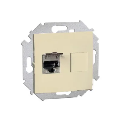 Gniazdo komputerowe RJ45 pojedyncze ekranowane kat. 6 z przesłoną przeciwkurzową (moduł) beż