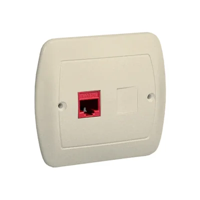 Gniazdo komputerowe RJ45 pojedyncze kat. 5e beż