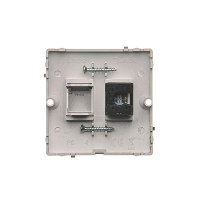 Gniazdo komputerowe RJ45 pojedyncze kat. 5e (moduł) inox (metalik)