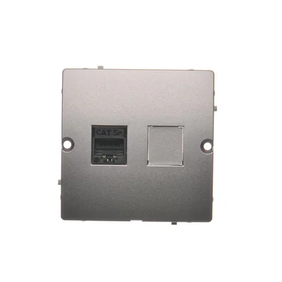 Gniazdo komputerowe RJ45 pojedyncze kat. 5e (moduł) inox (metalik)