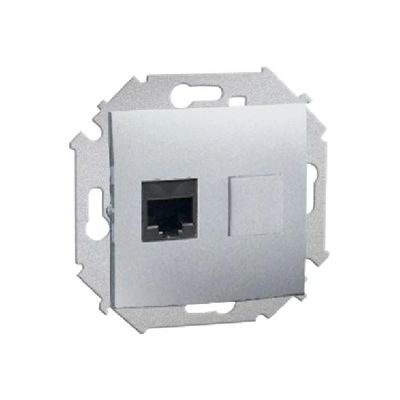 Gniazdo komputerowe RJ45 pojedyncze kat. 6 (moduł) aluminium (metalik)