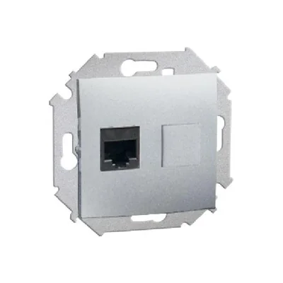 Gniazdo komputerowe RJ45 pojedyncze kat. 6 (moduł) aluminium (metalik)