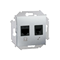 Gniazdo komputerowo-telefoniczne RJ45 kat. 6 +  RJ12 (moduł) aluminium (metalik)