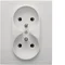 Gniazdo podwójne z uziemieniem komplet biały