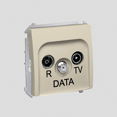 Gniazdo R-TV-DATA (moduł) beżowy