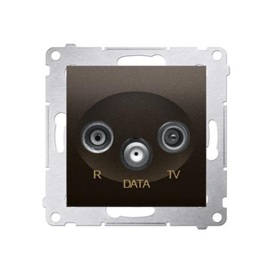Gniazdo R-TV-DATA (moduł) brąz mat metalik