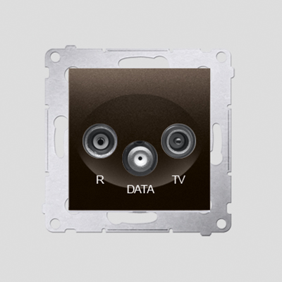 Gniazdo R-TV-DATA (moduł) brąz mat metalik