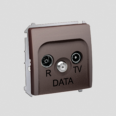 Gniazdo R-TV-DATA (moduł) inox metalik