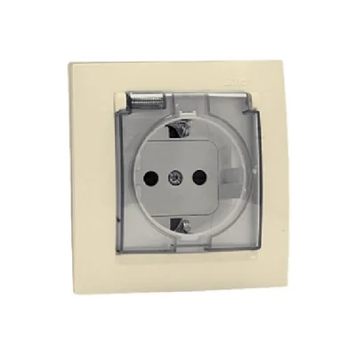 Gniazdo Schuko 2P+Z IP44 beż