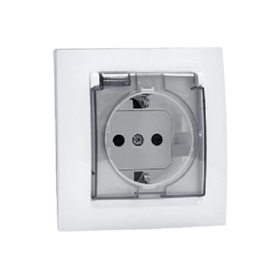 Gniazdo Schuko 2P+Z IP44 białe