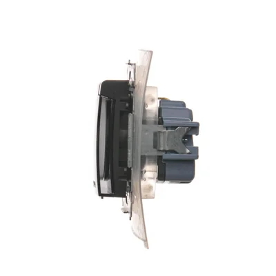 Gniazdo Schuko do wersji IP44 z przeslonami z uszczelką ramki (moduł) 230V, antracyt metalik
