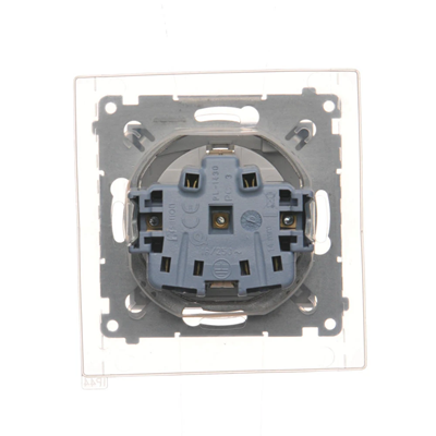 Gniazdo Schuko do wersji IP44 z przeslonami z uszczelką ramki (moduł) 230V, srebrny metalik