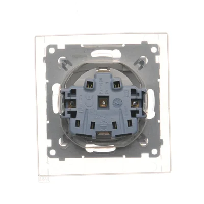 Gniazdo Schuko do wersji IP44 z przeslonami z uszczelką ramki (moduł) 230V, srebrny metalik
