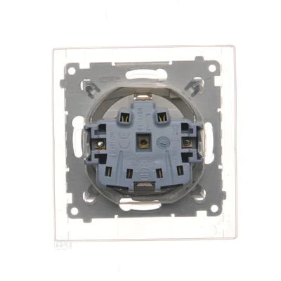 Gniazdo Schuko do wersji IP44 z przeslonami z uszczelką ramki (moduł) 230V, złoty metalik
