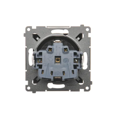 Gniazdo Schuko (moduł) 230V, szybkozłącza brąz mat metalik