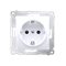 Gniazdo Schuko z przesłonami (moduł) 16A, 250V, szybkozłącza, białe
