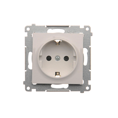 Gniazdo Schuko z przesłonami (moduł) 16A, 250V, szybkozłącza, białe