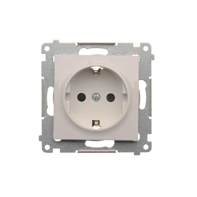 Gniazdo Schuko z przesłonami (moduł) 16A, 250V, szybkozłącza, białe