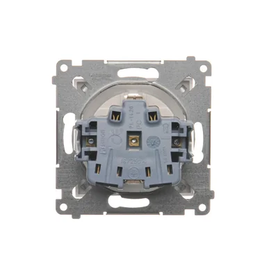 Gniazdo Schuko z przesłonami (moduł) 16A, 250V, szybkozłącza, białe