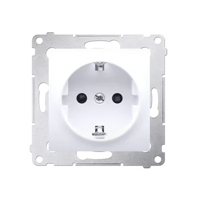 Gniazdo Schuko z przesłonami (moduł) 16A, 250V, szybkozłącza, białe