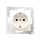 Gniazdo Schuko z przesłonami (moduł) 16A, 250V, szybkozłącza, krem