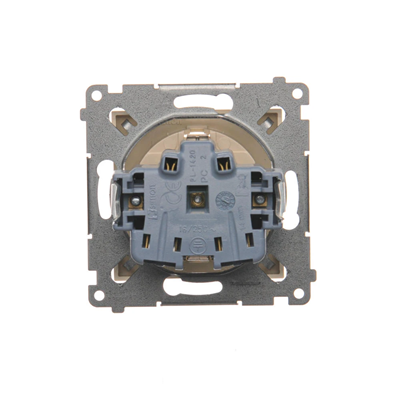 Gniazdo Schuko z przesłonami (moduł) 16A, 250V, szybkozłącza, krem