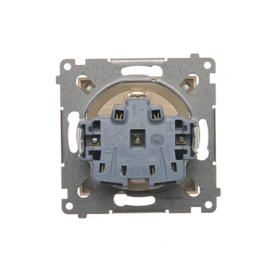 Gniazdo Schuko z przesłonami (moduł) 16A, 250V, szybkozłącza, krem