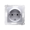 Gniazdo Schuko z przesłonami (moduł) 16A, 250V, szybkozłącza, srebrny (metalik)