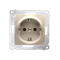 Gniazdo Schuko z przesłonami (moduł) 16A, 250V, szybkozłącza, złoty (metalik)