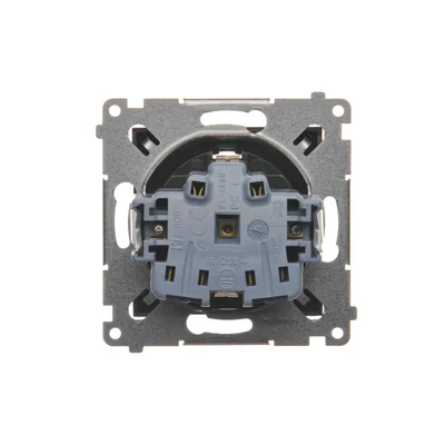 Gniazdo Schuko z przesłonami (moduł) 16A, 250V, zaciski śrubowe, antracyt (metalik)