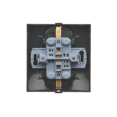 Gniazdo Schuko z przesłonami podwójne 16A, 250V, zaciski śrubowe, antracyt (metalik)