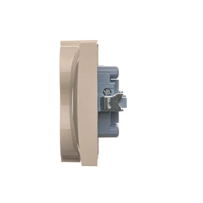 Gniazdo Schuko z przesłonami podwójne 16A, 250V, zaciski śrubowe, krem