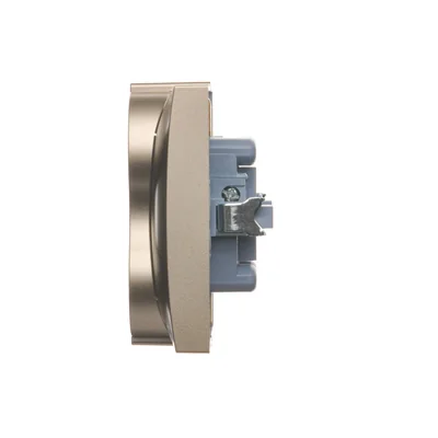 Gniazdo Schuko z przesłonami podwójne 16A, 250V, zaciski śrubowe, złoty (metalik)