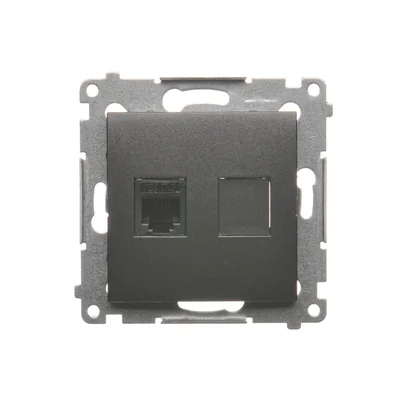 Gniazdo telefoniczne pojedyncze RJ12 (moduł) antracyt (metalik)