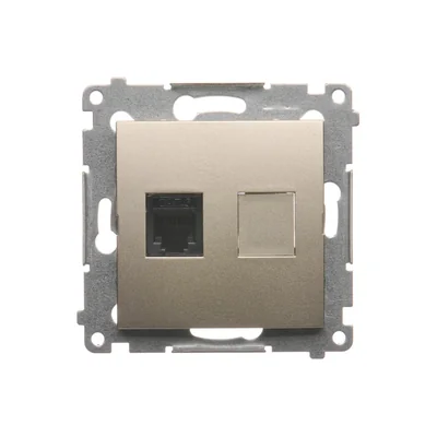 Gniazdo telefoniczne pojedyncze RJ12 (moduł) złoty (metalik)