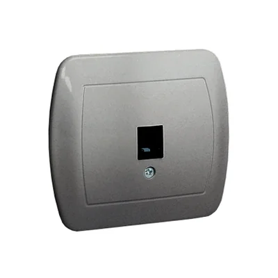 Gniazdo telefoniczne RJ11 pojedyncze srebrny metalik