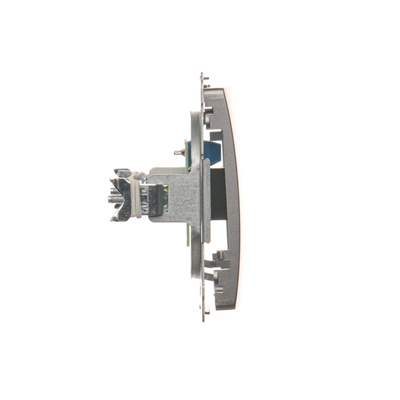 Gniazdo telefoniczne RJ11 uniwersalne pojedyncze (moduł) inox metalik