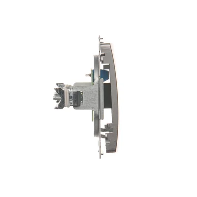 Gniazdo telefoniczne RJ11 uniwersalne pojedyncze (moduł) inox metalik