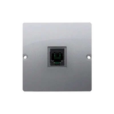 Gniazdo telefoniczne RJ11 uniwersalne pojedyncze (moduł) inox metalik