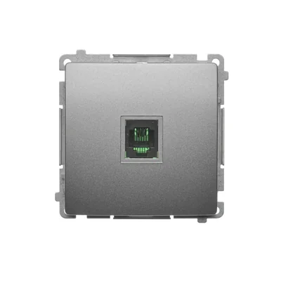 Gniazdo telefoniczne RJ11 uniwersalne pojedyncze (moduł) satyna (metalik)