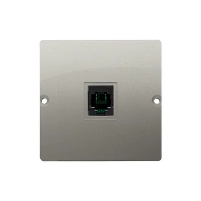 Gniazdo telefoniczne RJ11 z ochronnikiem przeciwprzepięciowym (moduł) satyna metalik