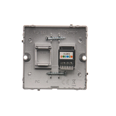 Gniazdo telefoniczne RJ12 (moduł) inox metalik