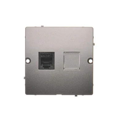 Gniazdo telefoniczne RJ12 (moduł) inox metalik