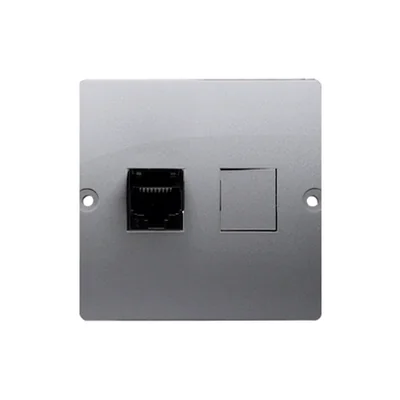 Gniazdo telefoniczne RJ12 (moduł) inox metalik
