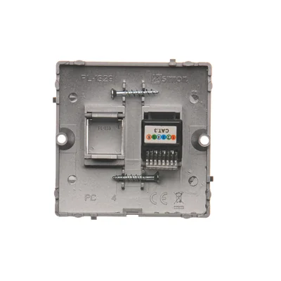 Gniazdo telefoniczne RJ12 (moduł) inox metalik