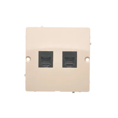 Gniazdo telefoniczne RJ12 podwójne (moduł) beżowy